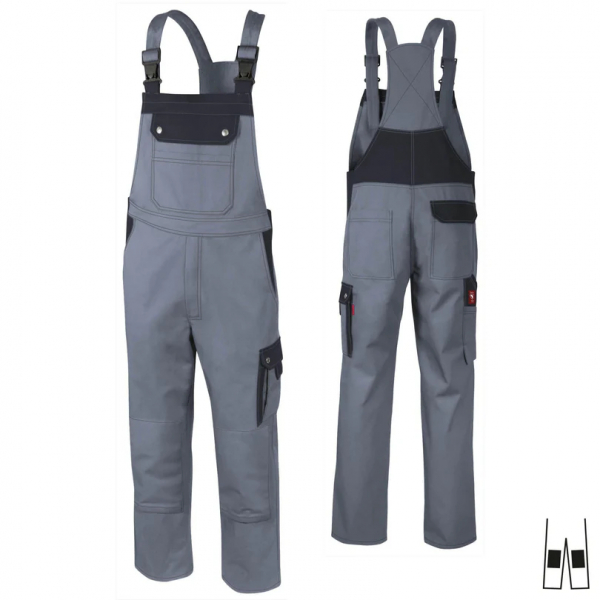 Latzhose Top Runner +KT grau/schwarz