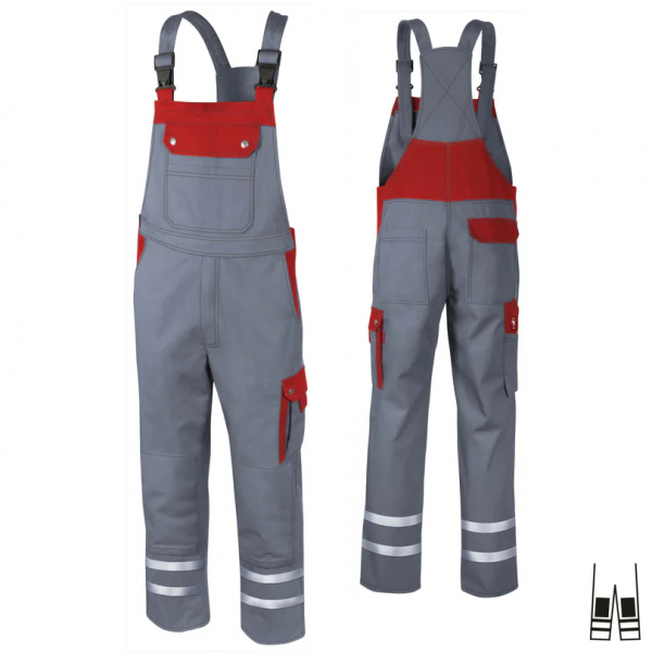 Latzhose Top Runner +KT+Ref grau/rot