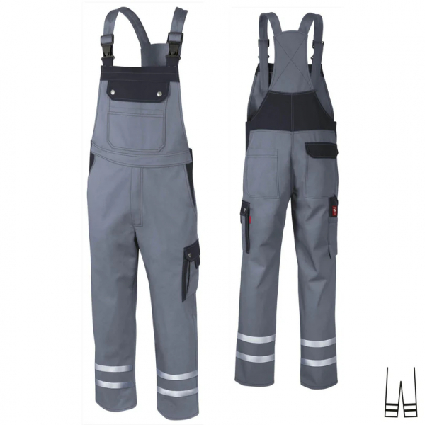 Latzhose Top Runner +Ref grau/schwarz