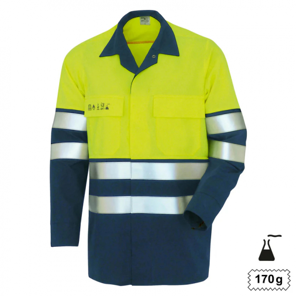 Hemd High Vis Multinorm +CH warngelb/marine