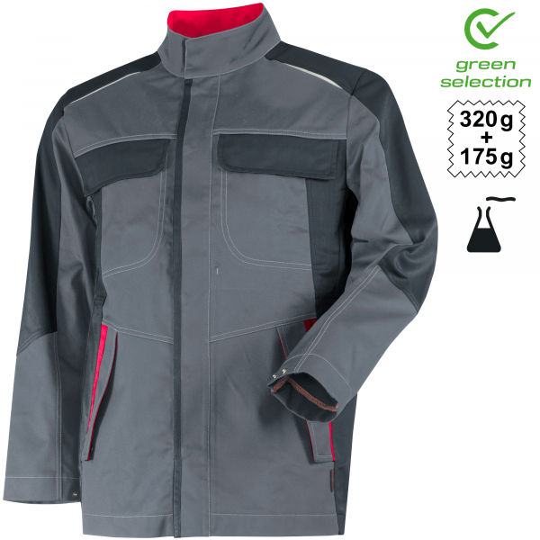 Teamdress-Jacke ecoRover Safety Plus, grau/schwarz/rot