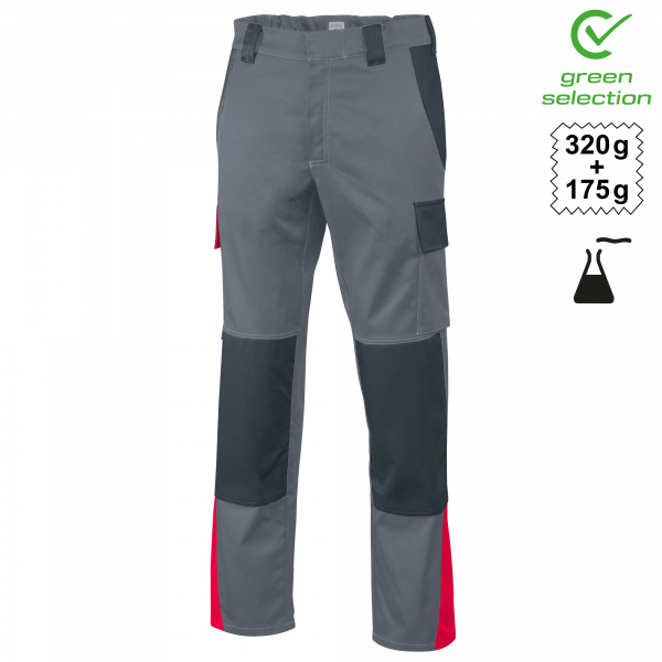 Teamdress-Bundhose ecoRover Safety Plus, grau/schwarz/rot