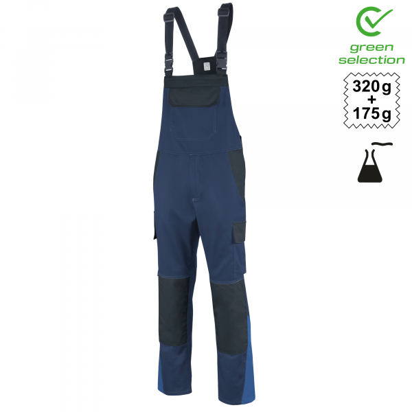 Teamdress-Latzhose EcoRover Safety Plus, marine/schwarz/blau