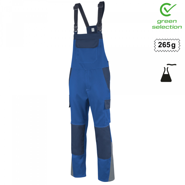 Teamdress-Latzhose ecoRover Safety, blau/marine/grau