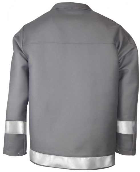 Teamdress-PSA, Schweißer/Hitzeschutz Jacke mit Reflexstreifen, Kl. 2, grau