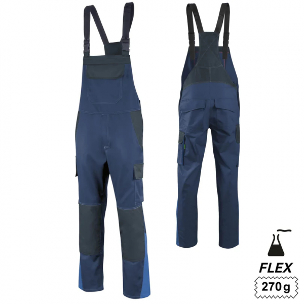 Latzhose eRove Safety Flex +CH marine/schwarz/blau