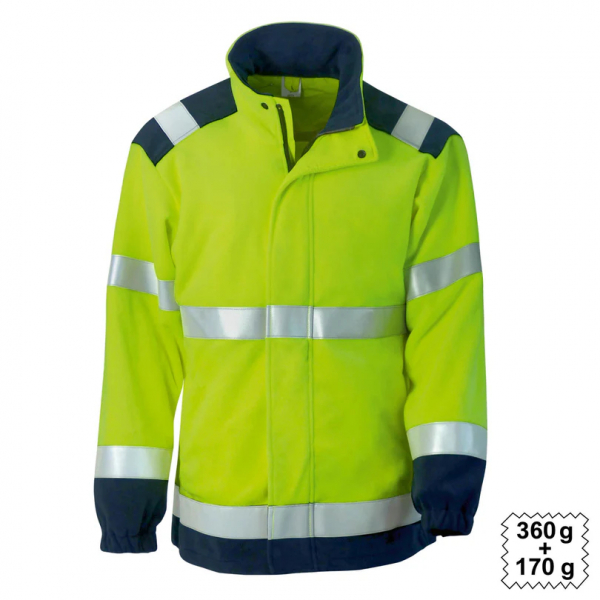 Warn-Fleecejacke Multinorm warngelb/marine