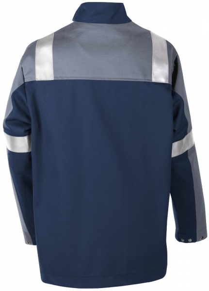 Teamdress-PSA, Gieerei/Schweier-Jacke mit Reflexstreifen, EN ISO 11612, marine/grau