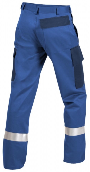 Teamdress-PSA, Gieerei/Schweier-Bundhose mit Beintaschen und Reflexstreifen, EN ISO 11612, kornblau/marine