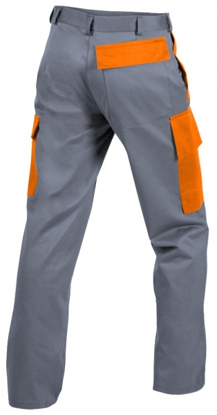 Teamdress-PSA, Gieerei/Schweier-Bundhose mit Bein- und Knietaschen, EN ISO 11612, grau/orange