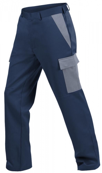 Teamdress-PSA, Gießerei/Schweißer-Bundhose mit Bein- und Knietaschen, EN ISO 11612, marine/grau