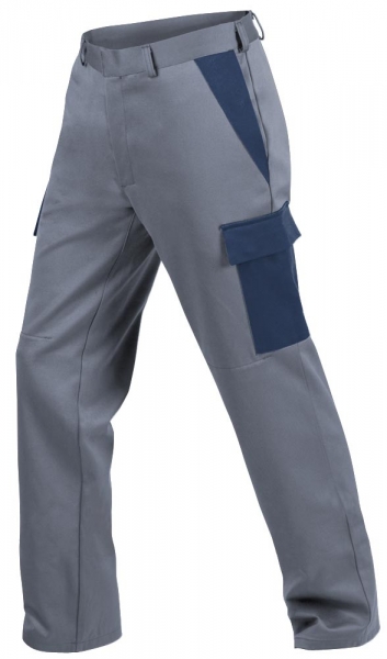Teamdress-PSA, Gießerei/Schweißer-Bundhose mit Bein- und Knietaschen, EN ISO 11612, grau/marine