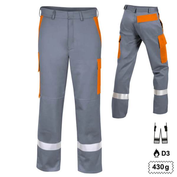 Bundhose Gießer +BT+Ref+Beinu2-lagig grau/orange
