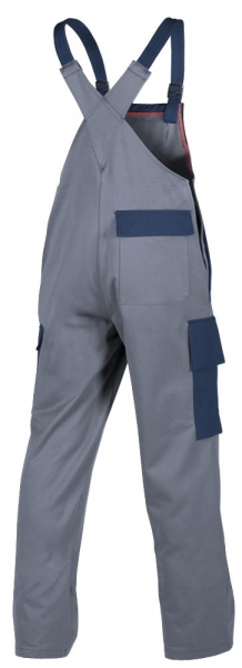 Teamdress-PSA, Gieerei/Schweier-Latzhose mit Beintaschen, EN ISO 11612, grau/marine