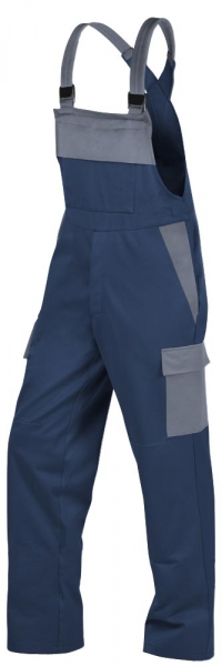 Teamdress-PSA, Gießerei/Schweißer-Latzhose mit Bein- und Knietaschen, EN ISO 11612, marine/grau