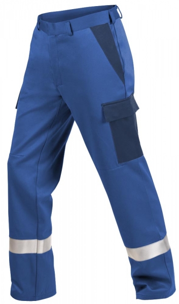 Teamdress-PSA, Gieerei/Schweier-Bundhose mit Bein- und Knietaschen, Reflexstreifen, kornblau/marine