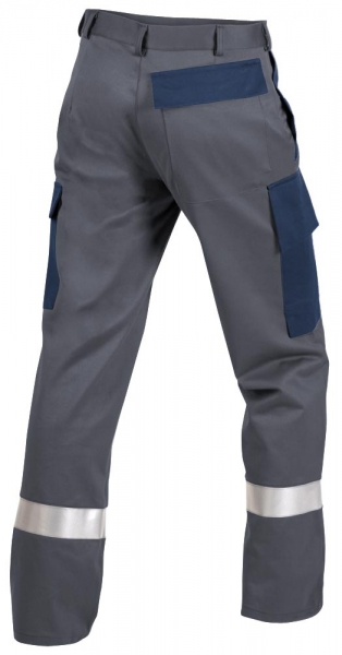 Teamdress-PSA, Multinorm, Bundhose mit Reflexstreifen, 1-lagig, EN 13034, Kl. 1, grau/marine