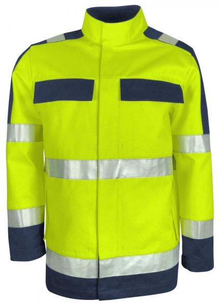 Teamdress-PSA, High Vis Multinorm, Jacke, EN ISO 11612, warngelb/marine