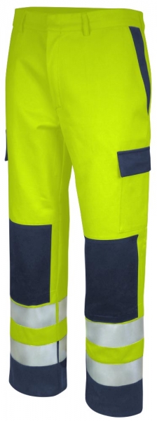 Teamdress-PSA, High Vis Multinorm, Bundhose, EN ISO 11612, warngelb/marine