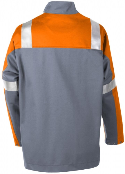 Teamdress-PSA, Gieerei/Schweier-Jacke mit Reflexstreifen, Kl. 1, EN ISO 11612, grau/orange