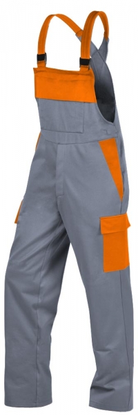 Teamdress-PSA, Gieerei/Schweier-Latzhose mit Beintaschen, Kl. 1, EN ISO 11612, grau/orange