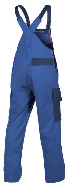 Teamdress-PSA, Gieerei/Schweier-Latzhose mit Bein- und Knietaschen, Kl. 1, EN ISO 11612, kornblau/marine