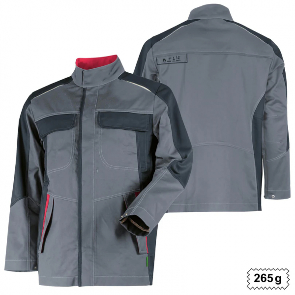 Teamdress-Jacke ecoRover Safety, grau/schwarz/rot