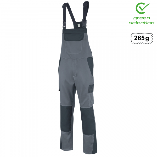 Teamdress-Latzhose ecoRover Safety, grau/schwarz