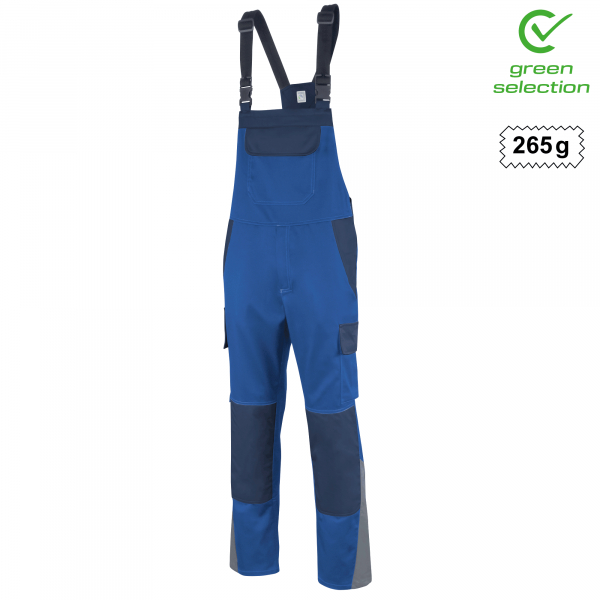 Teamdress-Latzhose ecoRover Safety, blau/marine/grau