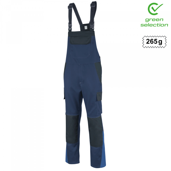 Teamdress-Latzhose ecoRover Safety, marine/schwarz/blau