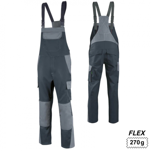 Latzhose ecoRover Safety Flex oCH schwarz/grau