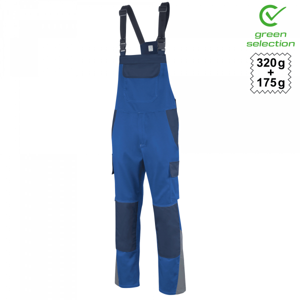 Teamdress-Latzhose EcoRover Safety Plus, blau/marine/grau