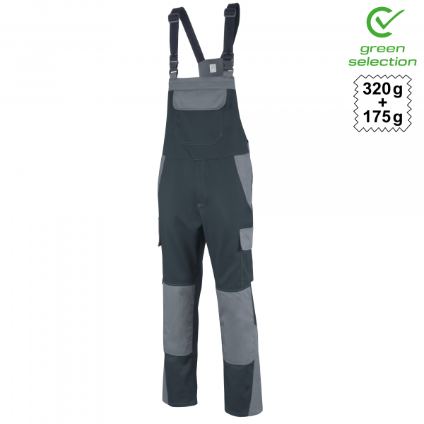 Teamdress-Latzhose EcoRover Safety Plus, schwarz/grau