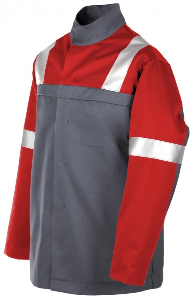 Teamdress-PSA, Multinorm, Jacke mit Reflexstreifen, 1-lagig, Kl. 1, grau/rot