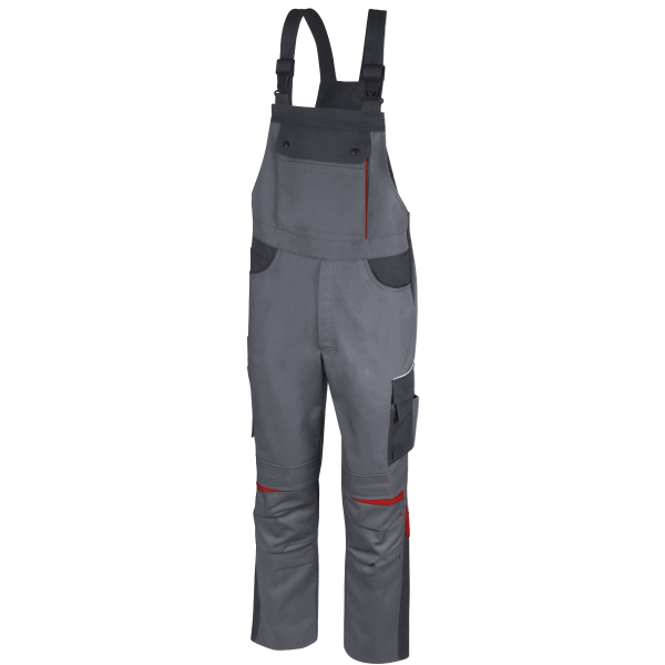 Teamdress-Latzhose Elements, grau/dunkelgrau/rot