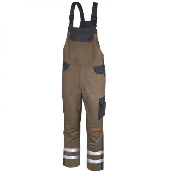 Latzhose Elements +Refl. 17353 braun/dgrau/rost