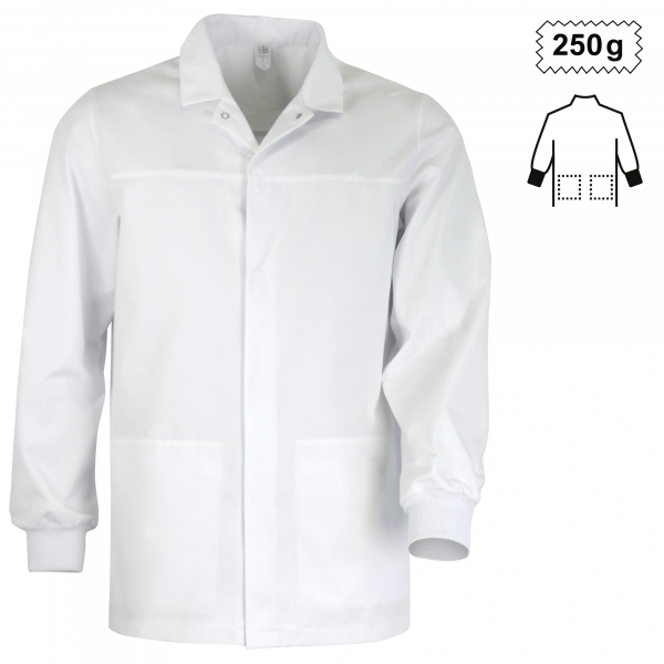 Teamdress-Unisex-Jacke + Strickb. HACCP, weiß