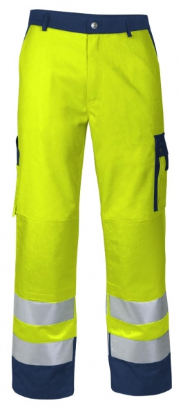 Teamdress-PSA, Warnschutz-Bundhose, mit Knietasche, Kl. 2, warngelb/marine