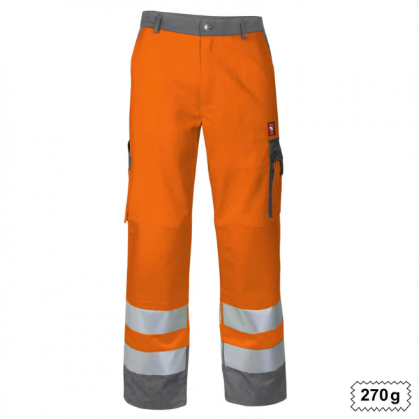 Bundhose Warnschutz +KT warnorange/grau
