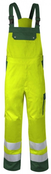 Teamdress-PSA, Warnschutz-Latzhose, mit Knietasche, Kl. 2, warngelb/grün
