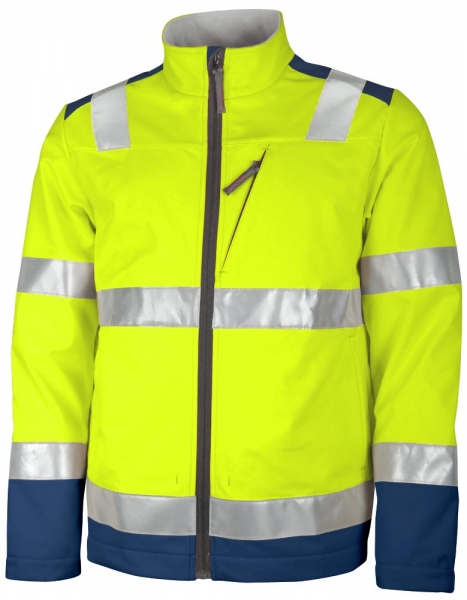 Teamdress-PSA, Warnschutz-Softshelljacke, Kl. 2, warngelb/marine