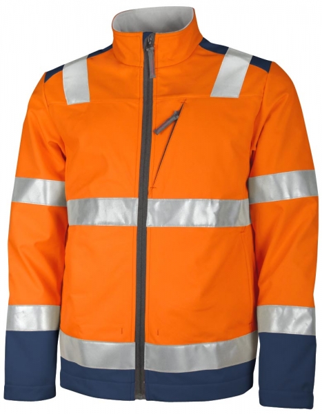 Teamdress-PSA, Warnschutz-Softshelljacke, Kl. 2, warnorange/marine