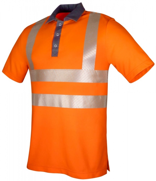 Teamdress-PSA, Warnschutz-Poloshirt, Kl. 2, warnorange/grau
