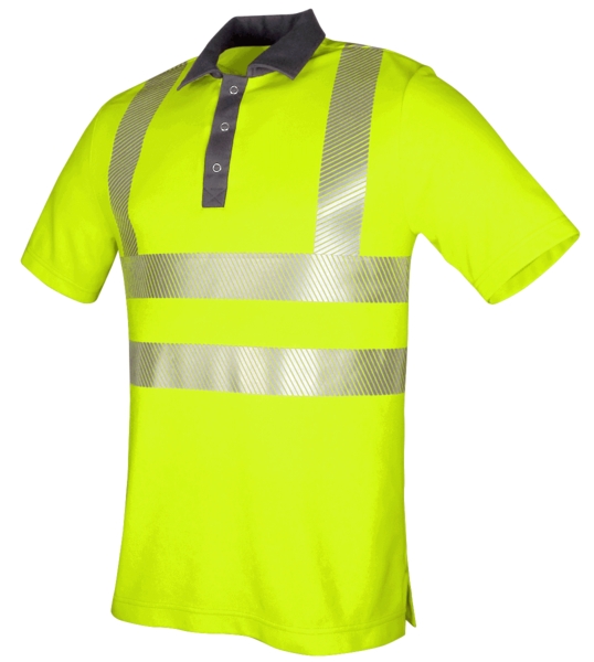 Teamdress-PSA, Warnschutz-Poloshirt, Kl. 2, warngelb/grau