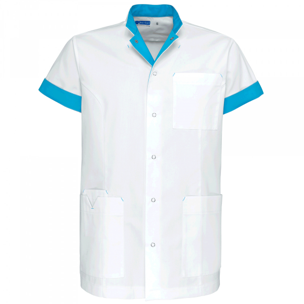 Teamdress-Jaimy-Unisex-Kasack, weiß/azurblau