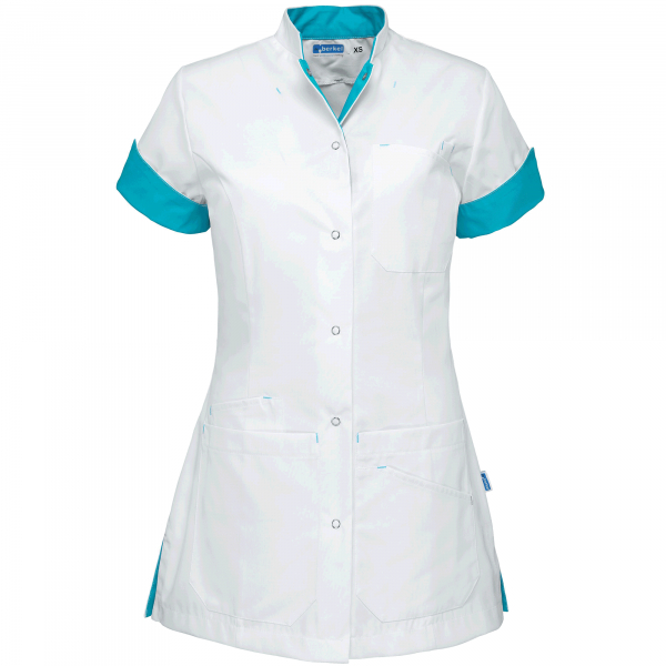 Teamdress-Livia-Damenkasack, weiß/türkis