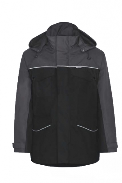 KIND-Wetterschutz, Regen-Wetter-Jacke, VARIOLINE, o. Wrmfutter, schwarz/grau