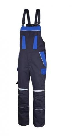 HB-Latzhose, Strlichtbogenschutz 7kA/4kA, ArcSelect, 2-lagig, zweifarbig, Stehkragen, verdeckte Druckknpfe, navy/royalblau