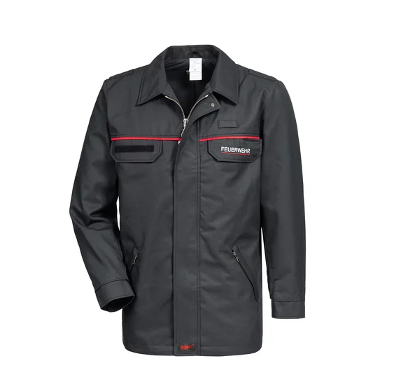 HB-Herren Jacke, SAARLAND, Flammgard, schwarzblau/rot