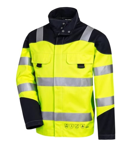 HB-Strlichtbogenschutz-Warnschutzblouson, 1-lagig, 275 g/m, warngelb/navy